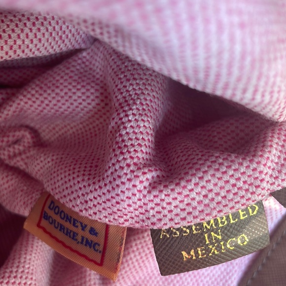 Dooney & Bourke 1975 taupe brown pink interior 16”/12” strap down 11” - Picture 7 of 17